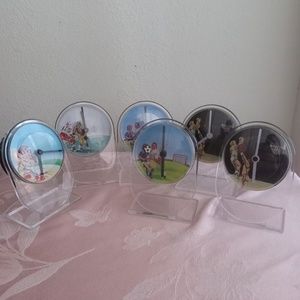 Bundle 6 Vintage Sports Clock Novelty Turning Disc  *AS IS*